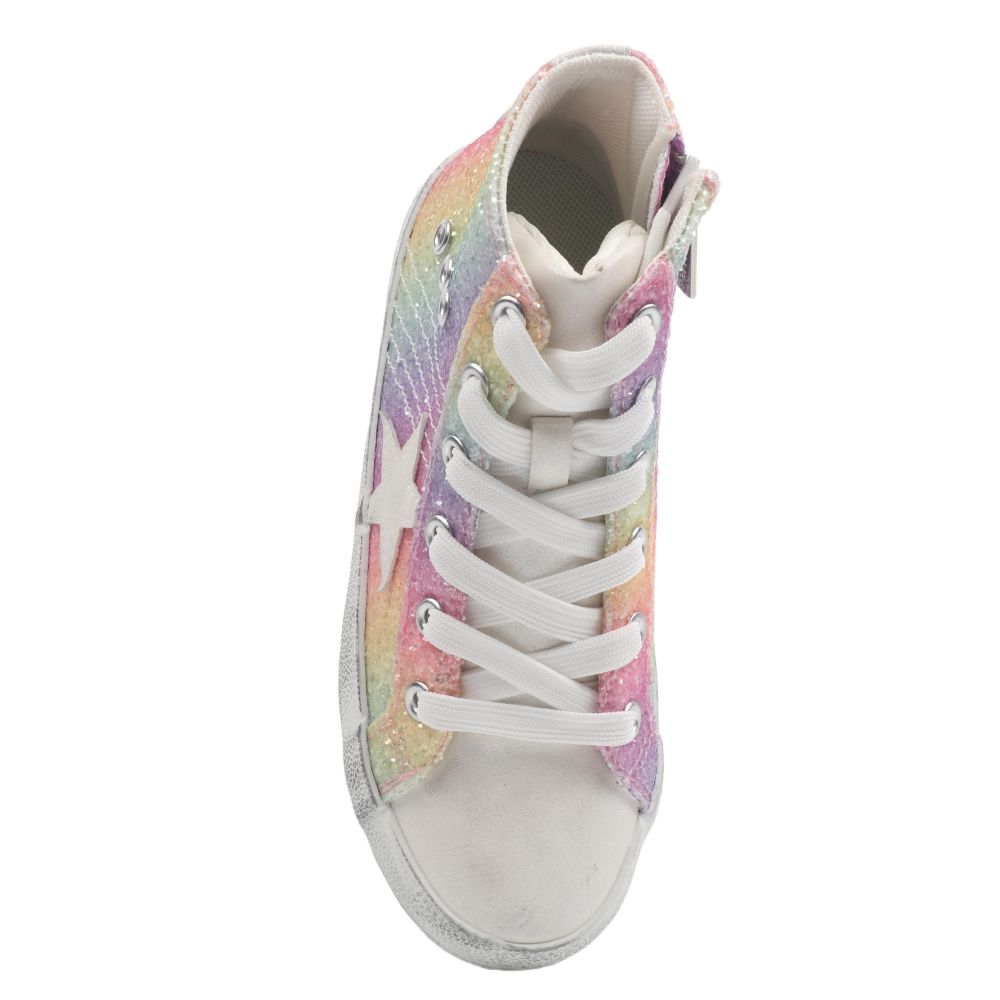 Girls Taralyn Multi Glitter High Top Sneakers | Nina Shoes