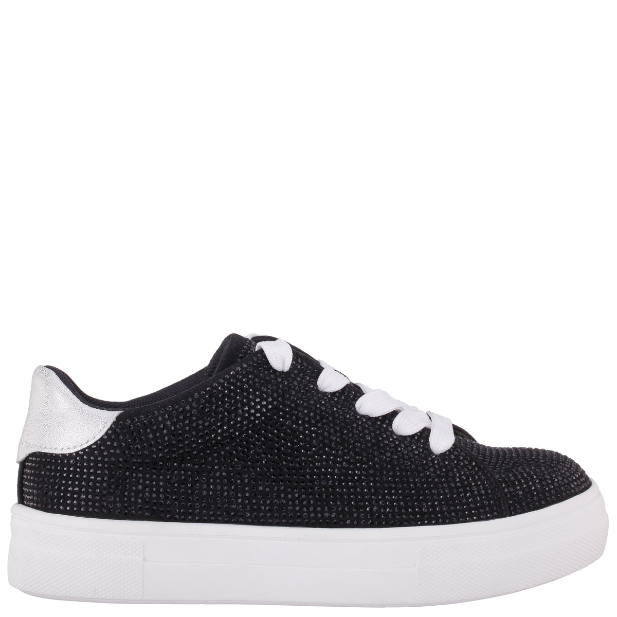 Girls Gigee Black Rhinestone Low Top Sneaker | Nina Shoes
