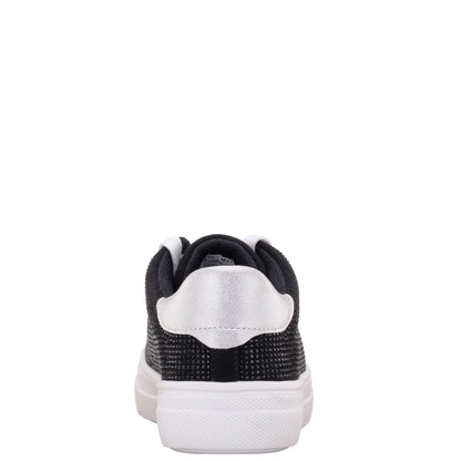 Girls Gigee Black Rhinestone Low Top Sneaker | Nina Shoes