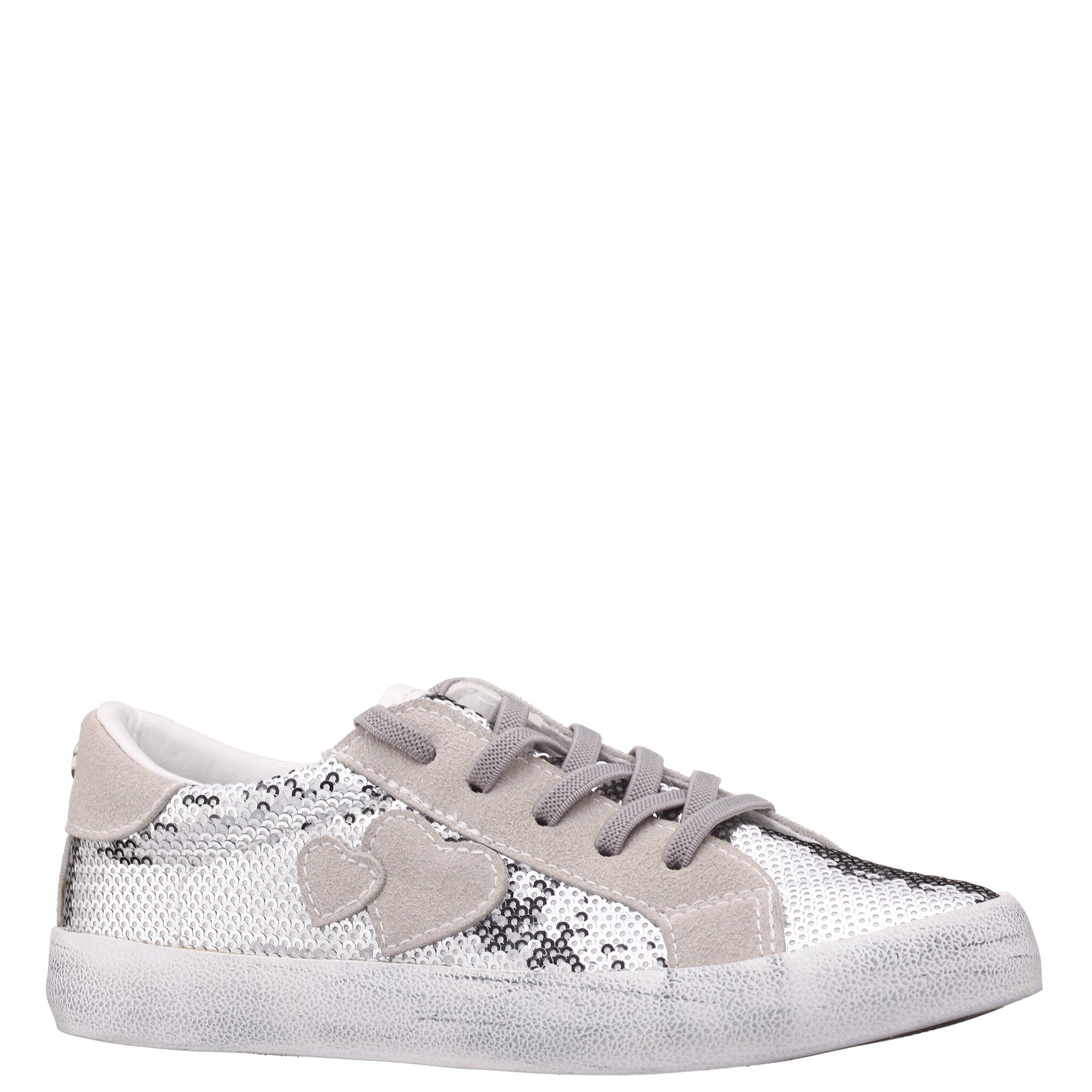 Girls Madelina Silver Sequin Lace Up Sneakers | Nina Shoes