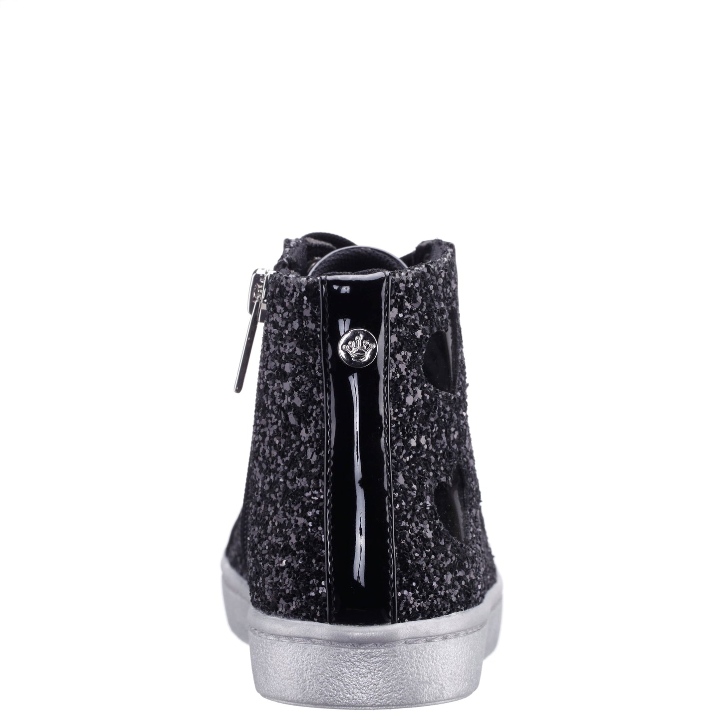 Girls Cass Black Glitter High Top Sneakers | Nina Shoes