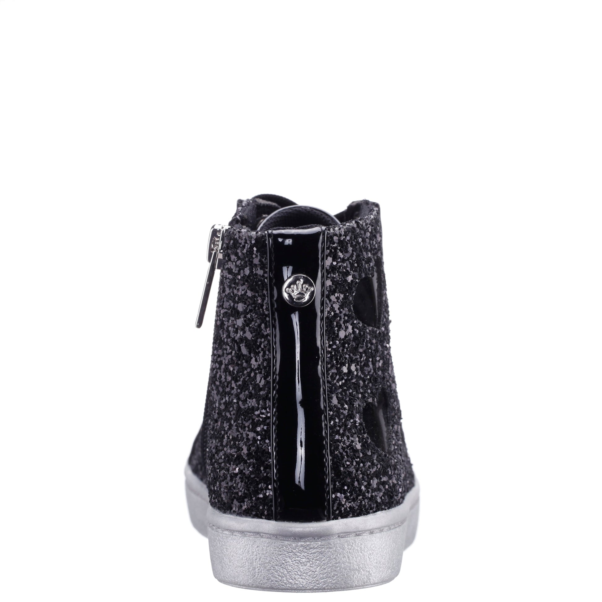 Girls Cass Black Glitter High Top Sneakers | Nina Shoes