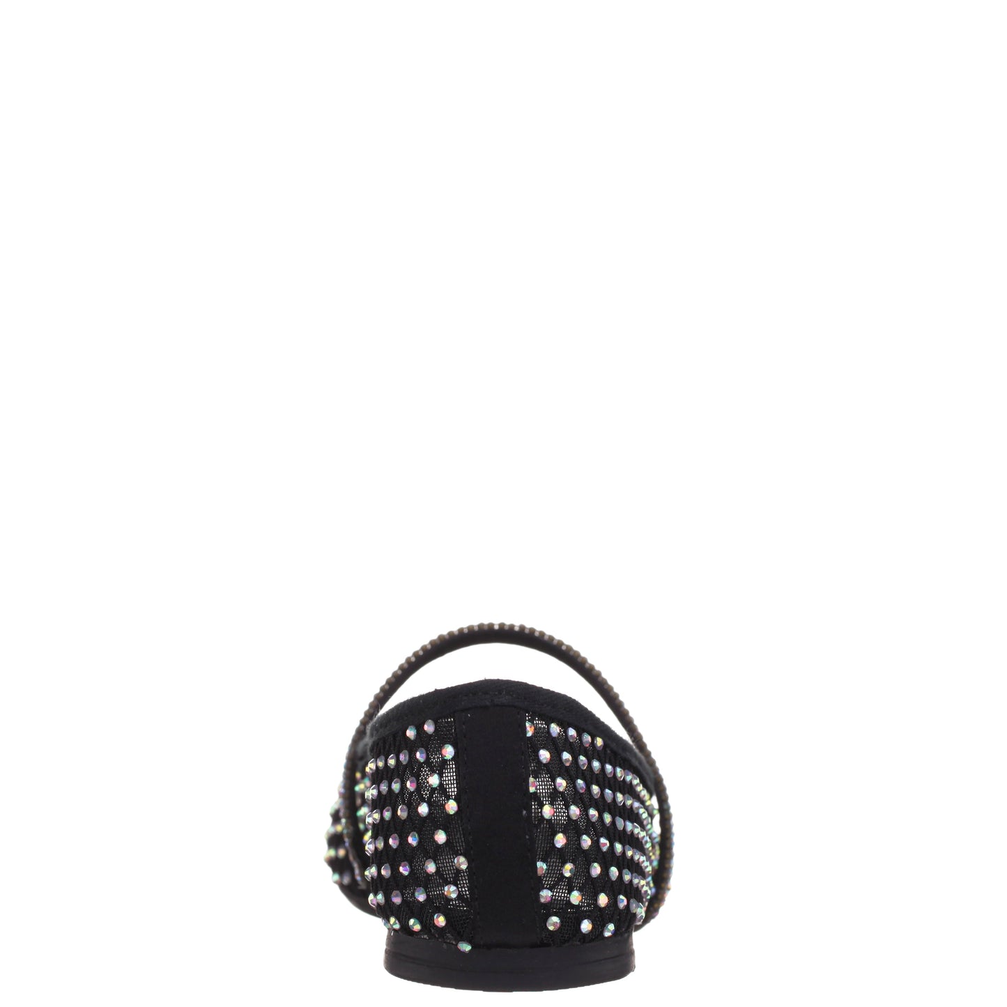 Girls Jessa Black Rhinestone Mesh Ballet Flats | Nina Shoes