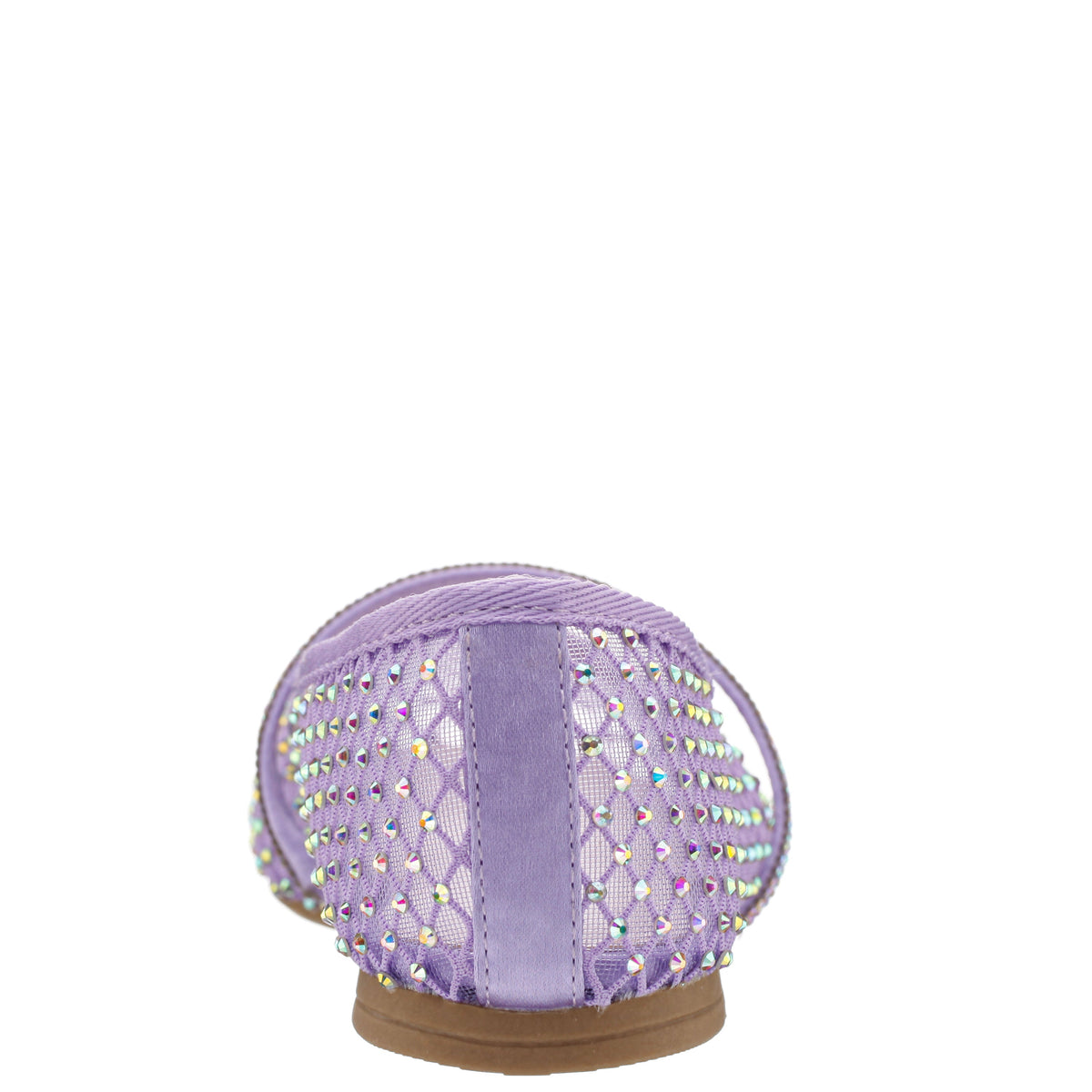 Girls Jessa Purple Rhinestone Mesh Ballet Flats | Nina Shoes