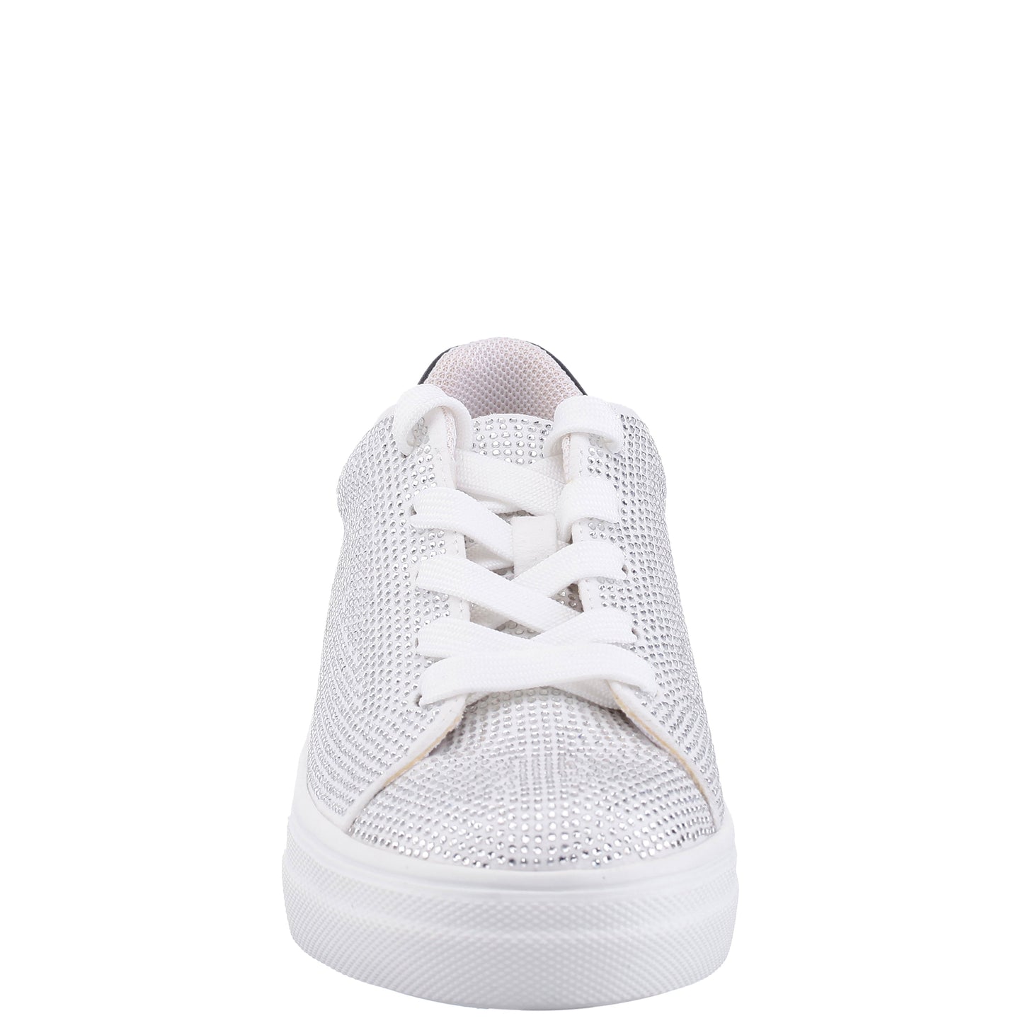 Girls Gigee White Rhinestone Low Top Sneakers | Nina Shoes