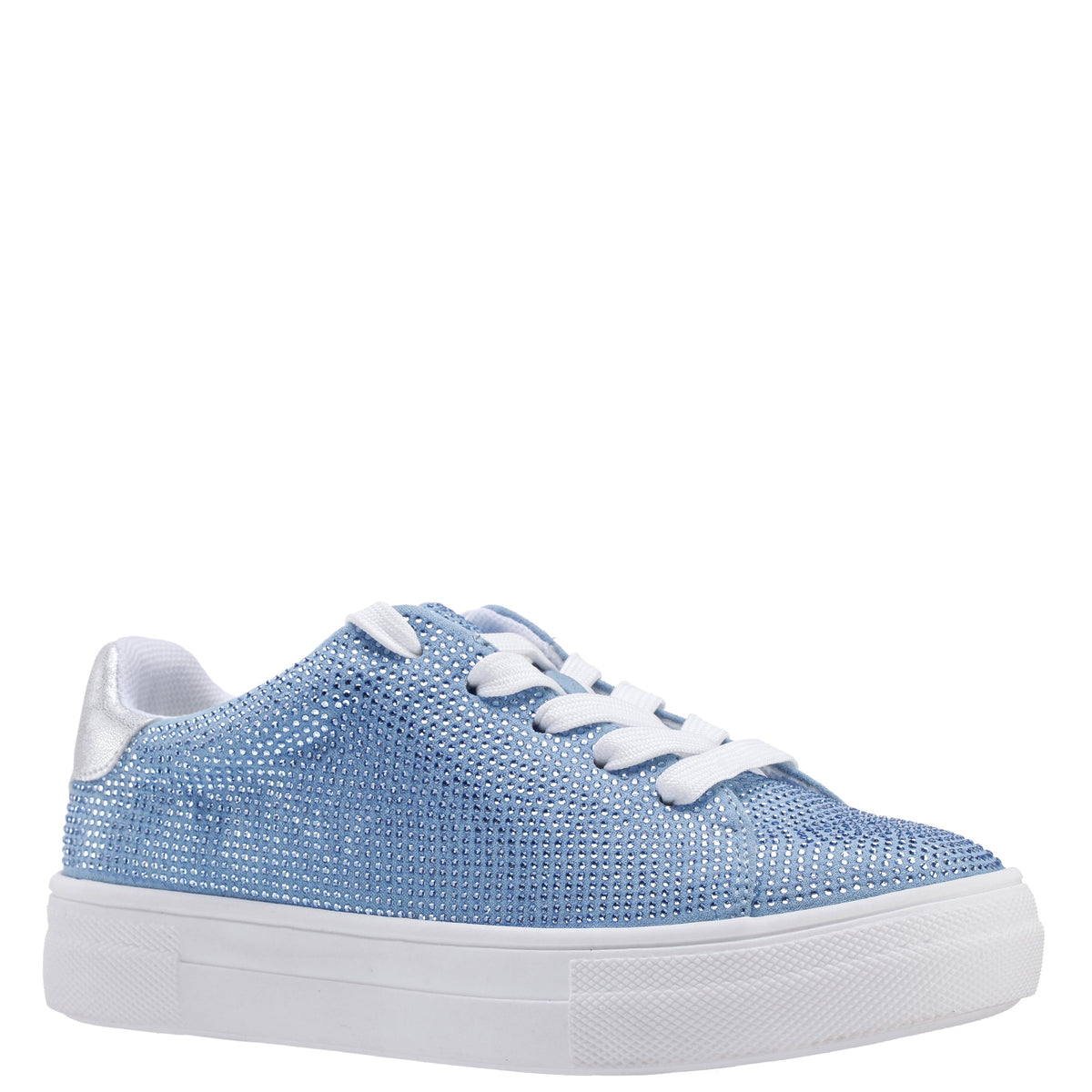 Girls Gigee Blue Rhinestone Low Top Sneakers | Nina Shoes