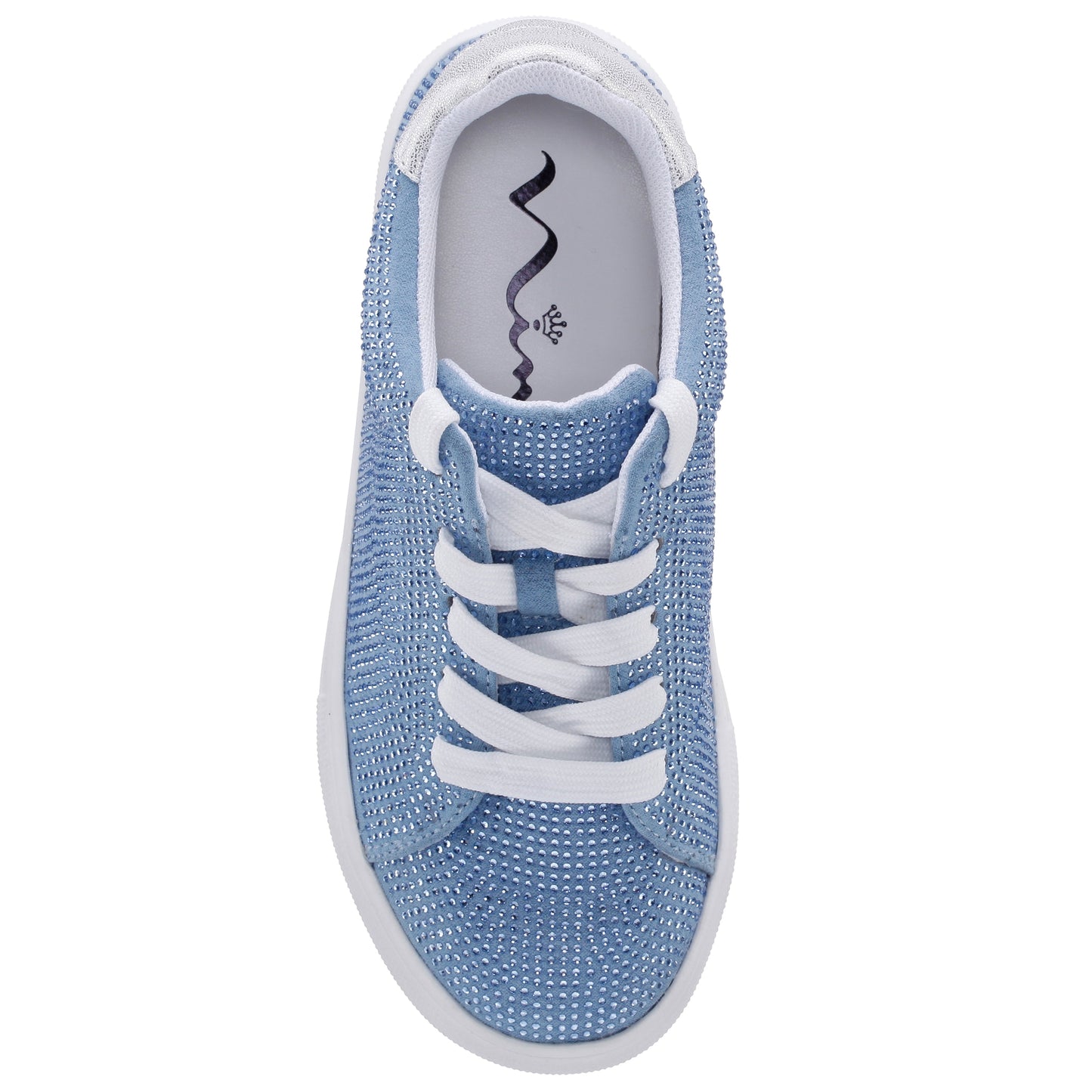 Girls Gigee Blue Rhinestone Low Top Sneakers | Nina Shoes