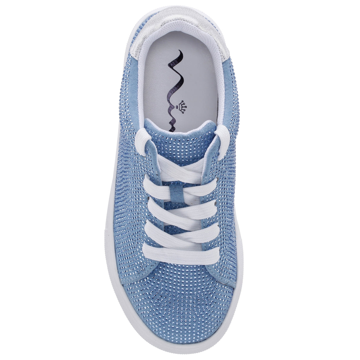 Girls Gigee Blue Rhinestone Low Top Sneakers | Nina Shoes
