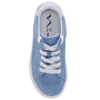 Girls Gigee Blue Rhinestone Low Top Sneakers | Nina Shoes