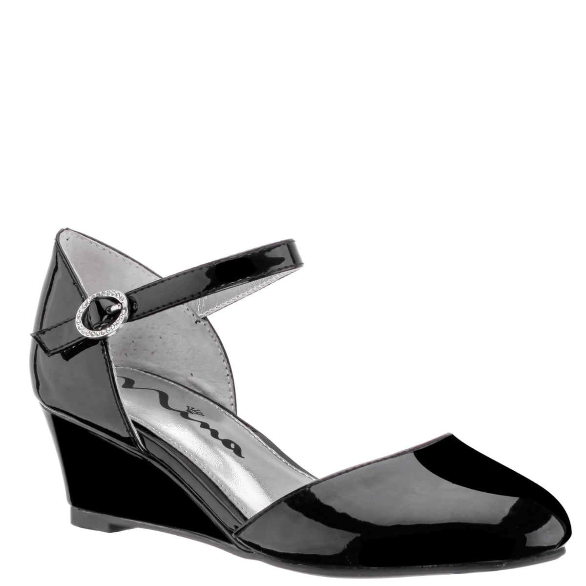 Girls Lenora Black Wedge Dress Shoes | Nina Shoes