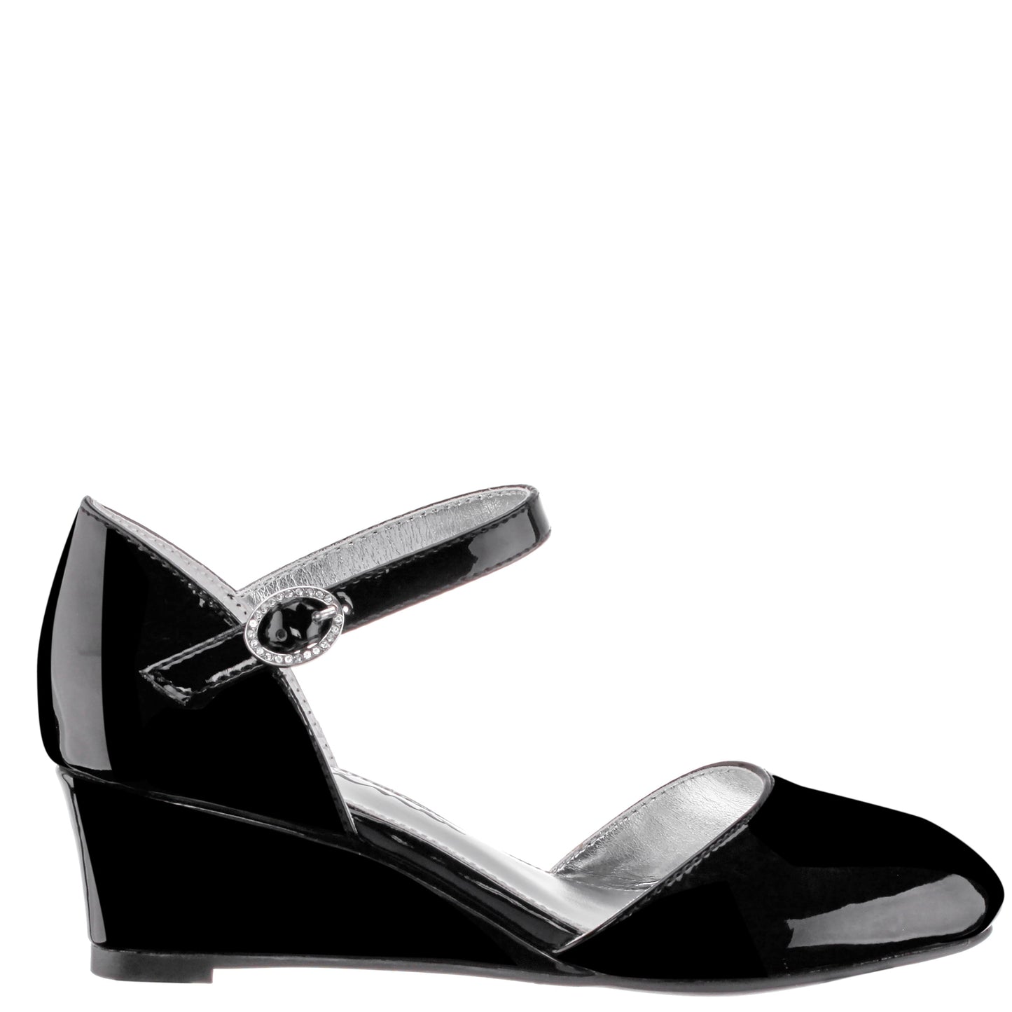 Girls Lenora Black Wedge Dress Shoes | Nina Shoes