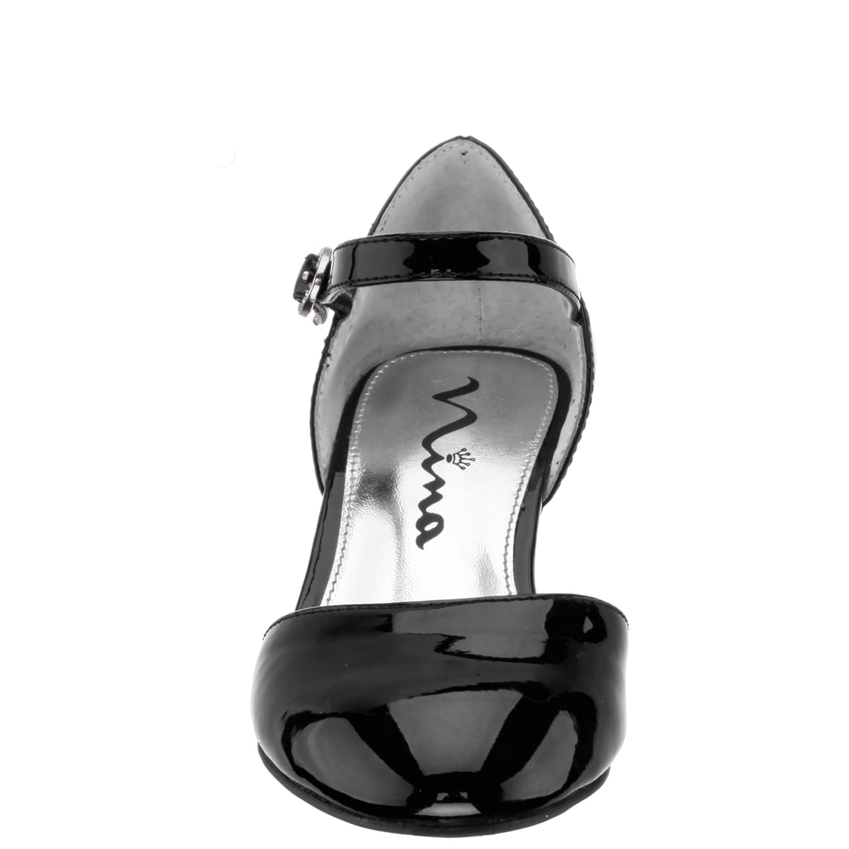 Girls Lenora Black Wedge Dress Shoes | Nina Shoes