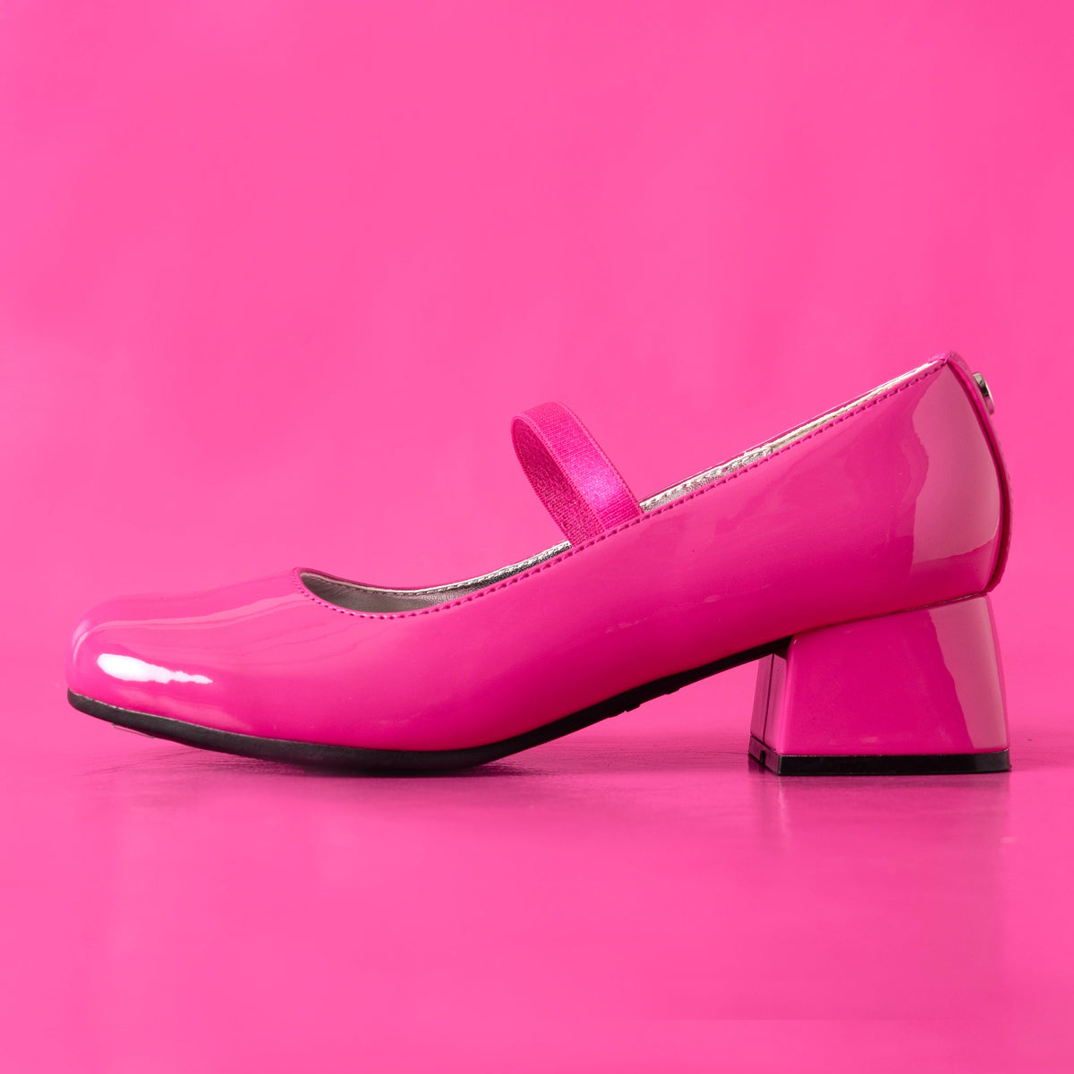 Girls Tevi Pink Patent Elastic Strap Dress Shoes | Nina Shoes