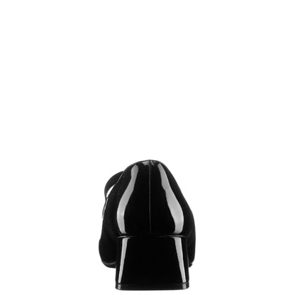 Girls Tevi Black Patent Elastic Strap Dress Shoes | Nina Shoes