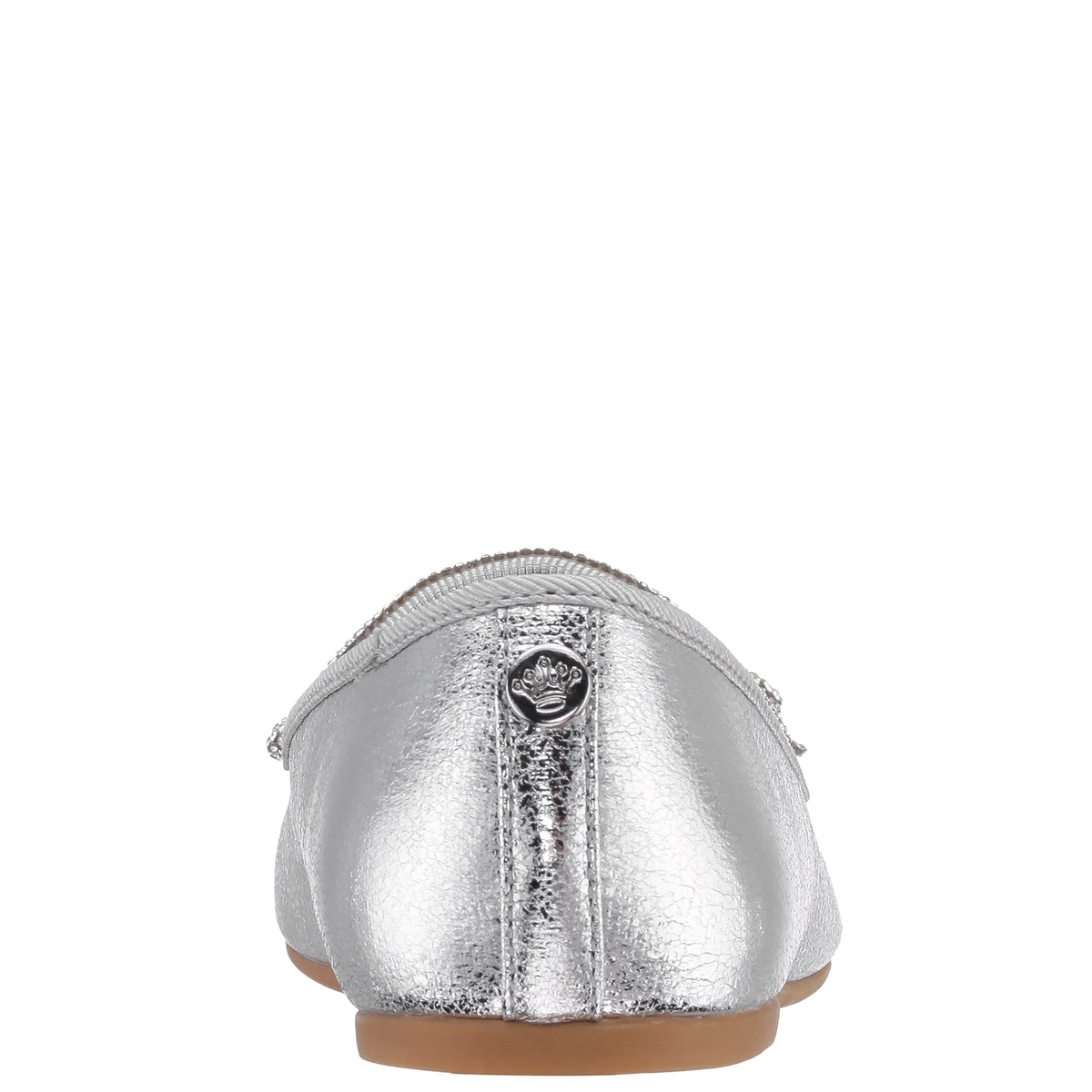 Girls Kendalla Silver Crackle Metallic Ballet Flats | Nina Shoes