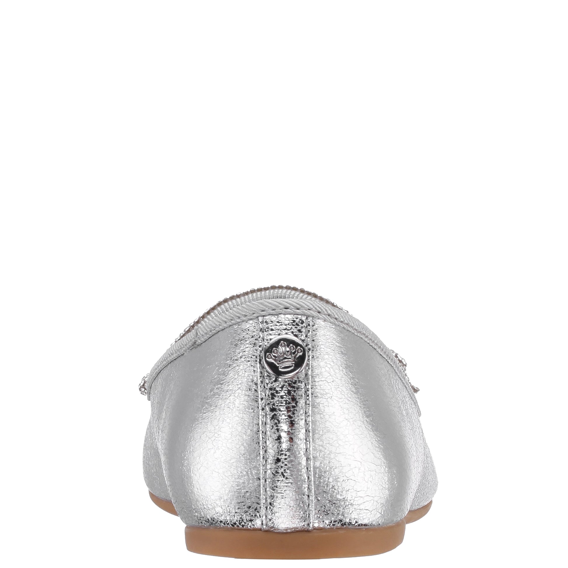 Girls Kendalla Silver Crackle Metallic Ballet Flats | Nina Shoes