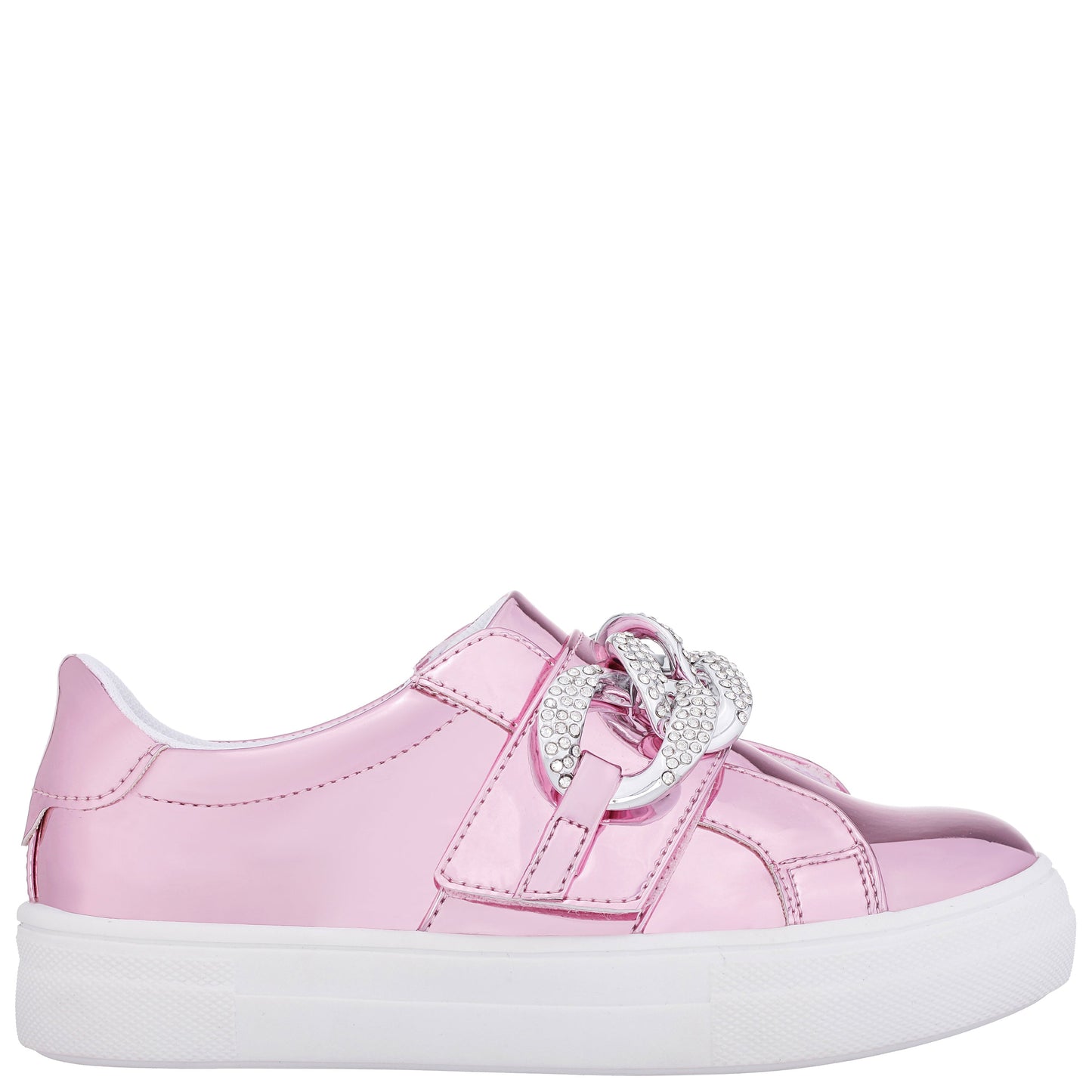 Girls Emaleigh Pink Metallic Low Top Slip-on Sneakers | Nina Shoes