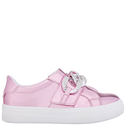 Girls Emaleigh Pink Metallic Low Top Slip-on Sneakers | Nina Shoes
