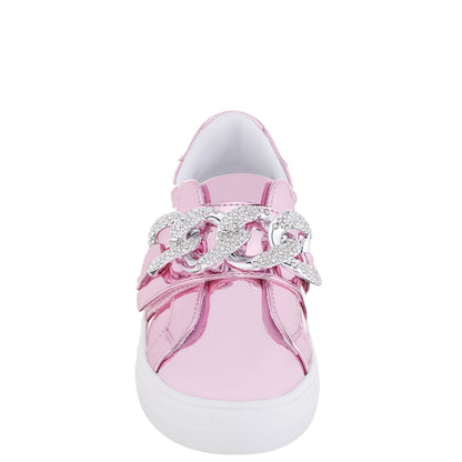Girls Emaleigh Pink Metallic Low Top Slip-on Sneakers | Nina Shoes