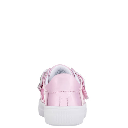 Girls Emaleigh Pink Metallic Low Top Slip-on Sneakers | Nina Shoes