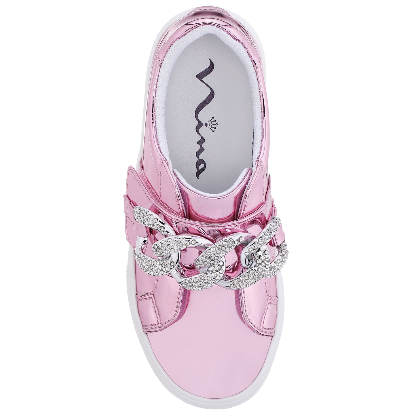 Girls Emaleigh Pink Metallic Low Top Slip-on Sneakers | Nina Shoes