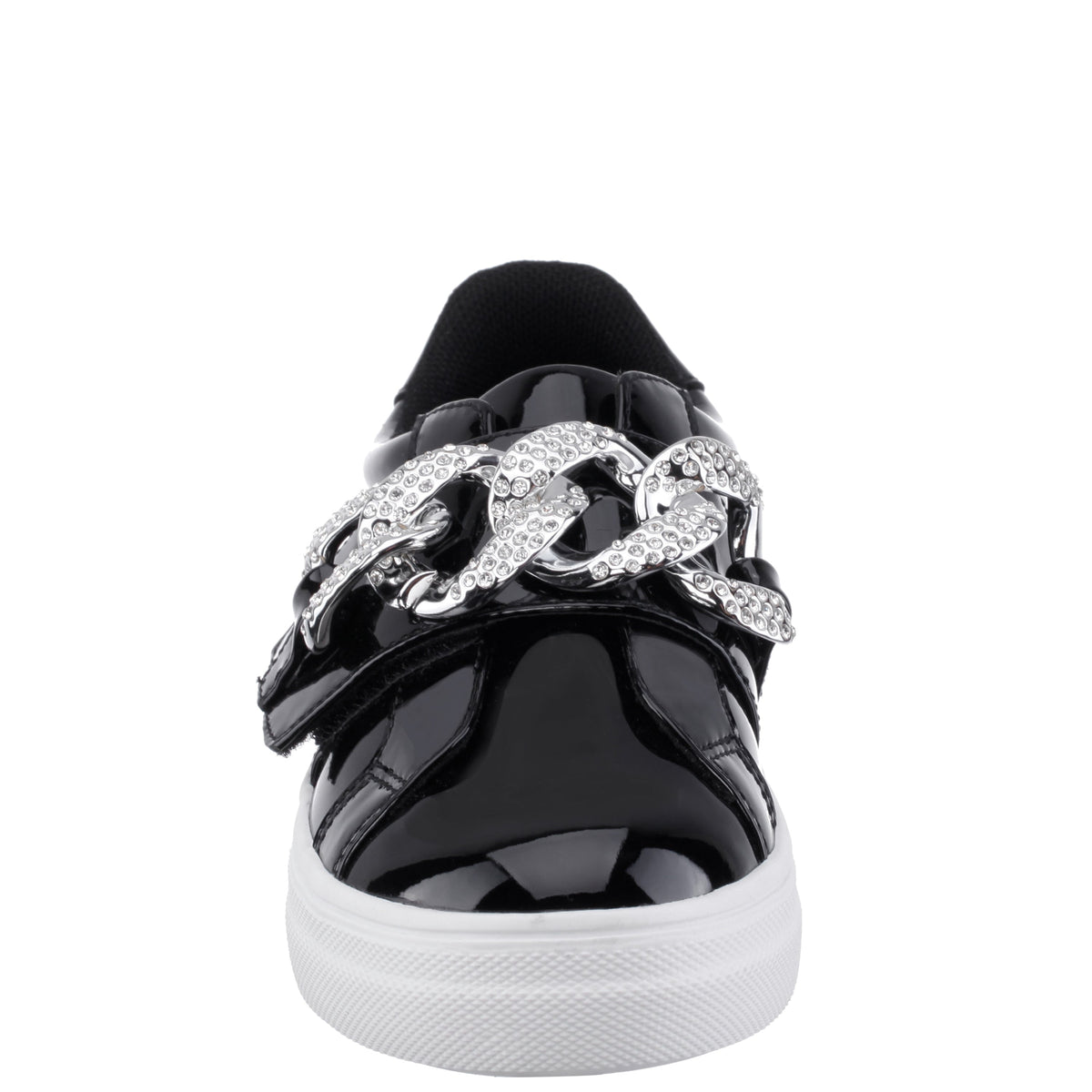 Girls Emaleigh Black Patent Low Top Slip-on Sneakers | Nina Shoes
