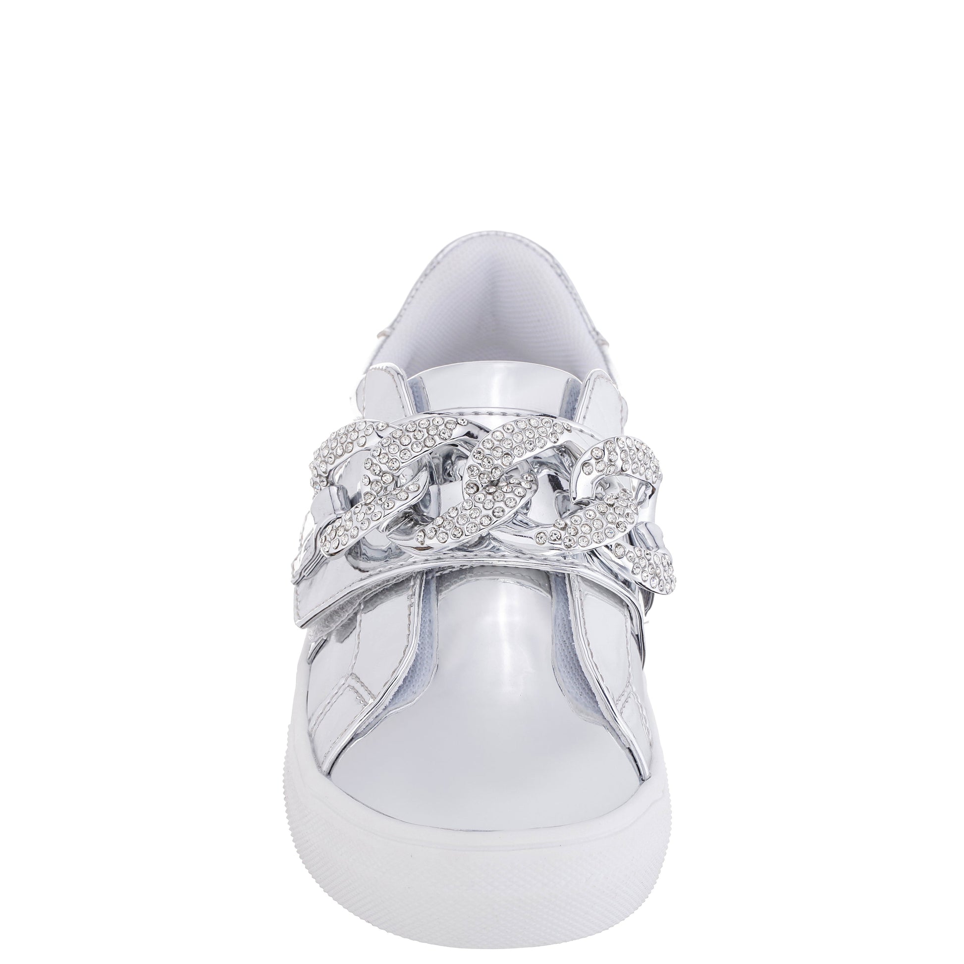 Girls Emaleigh Silver Metallic Low Top Slip-on Sneakers | Nina Shoes