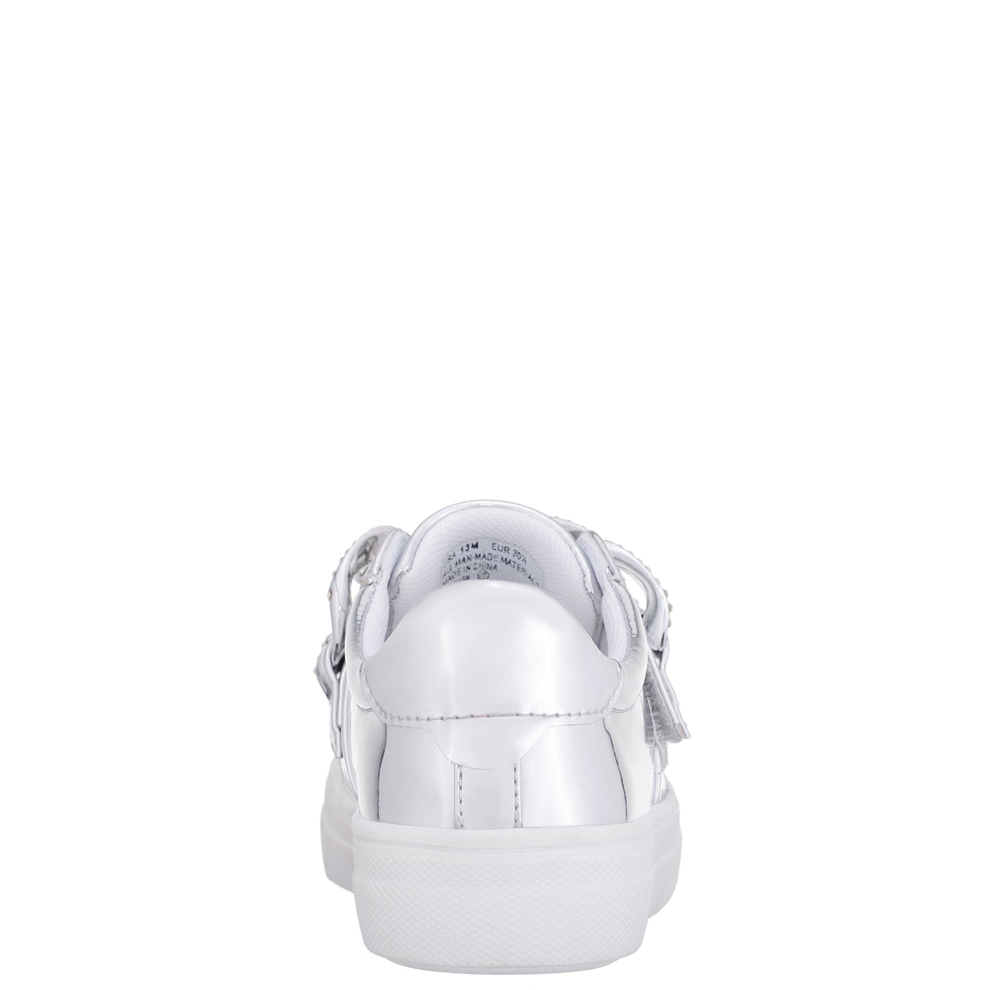 Girls Emaleigh Silver Metallic Low Top Slip-on Sneakers | Nina Shoes