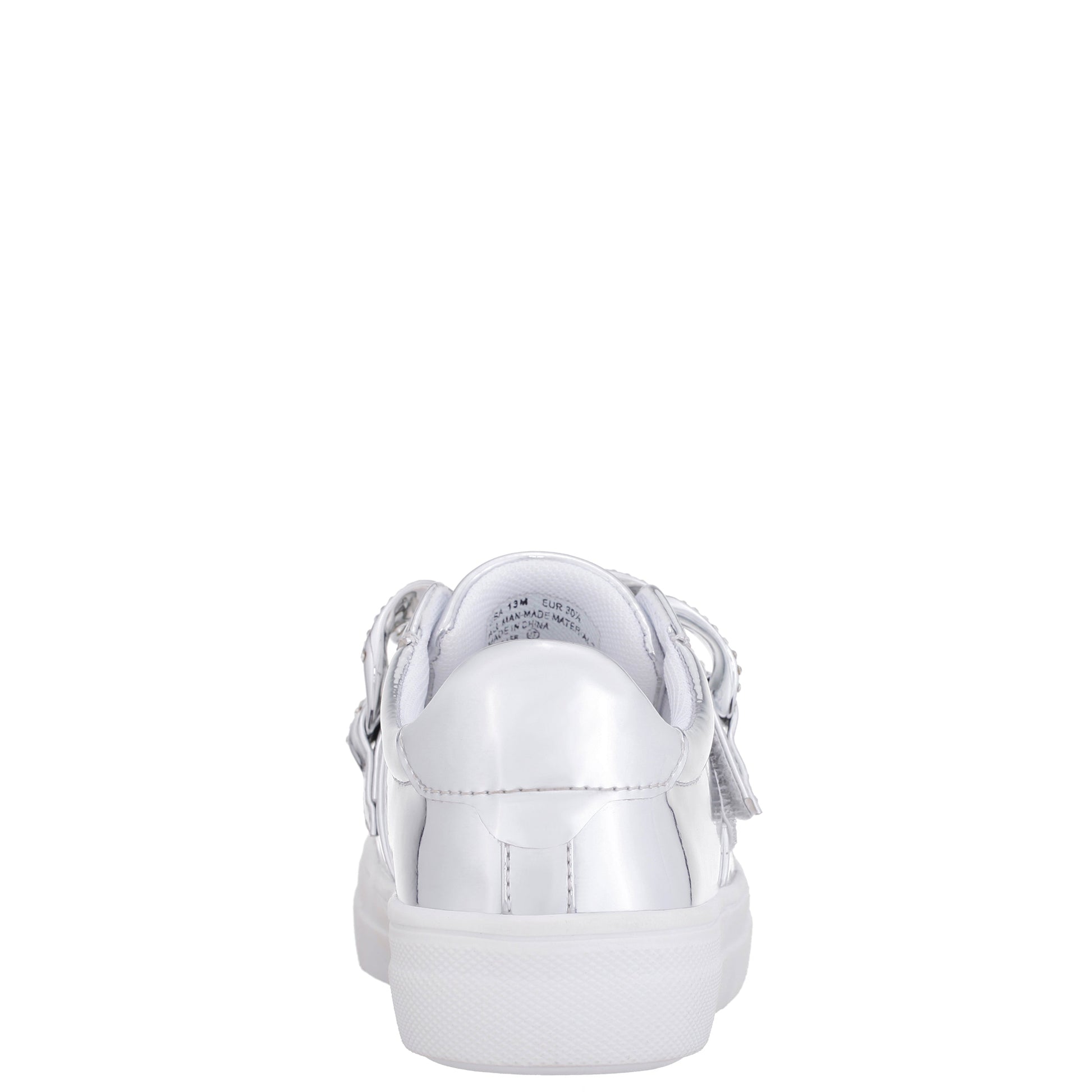 Girls Emaleigh Silver Metallic Low Top Slip-on Sneakers | Nina Shoes