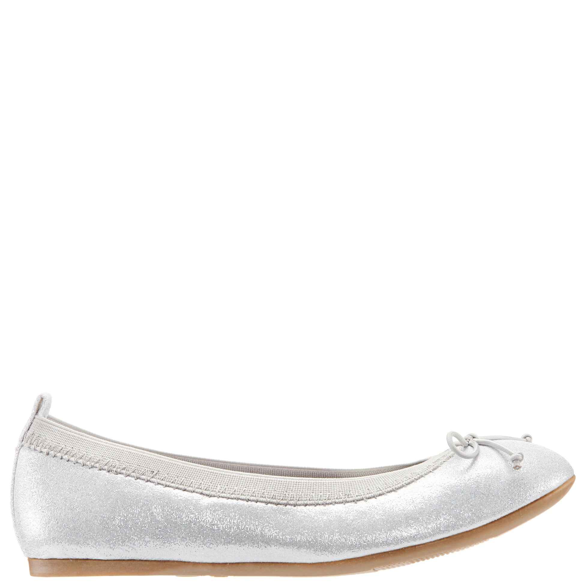 Girls Esther Silver Shimmer Ballet Flats | Nina Shoes