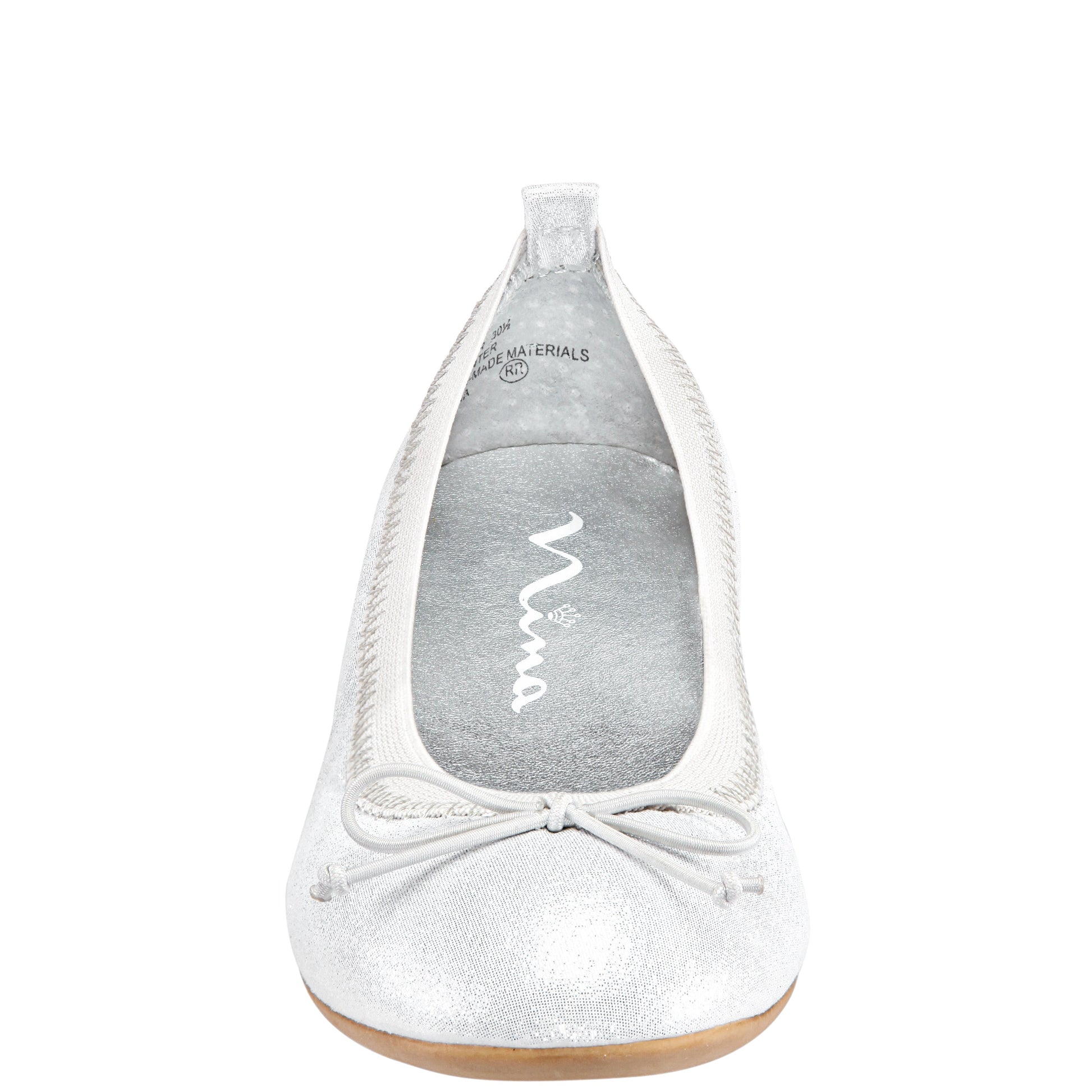Girls Esther Silver Shimmer Ballet Flats | Nina Shoes