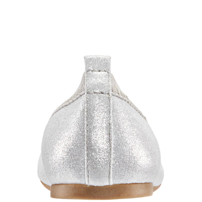 Girls Esther Silver Shimmer Ballet Flats | Nina Shoes