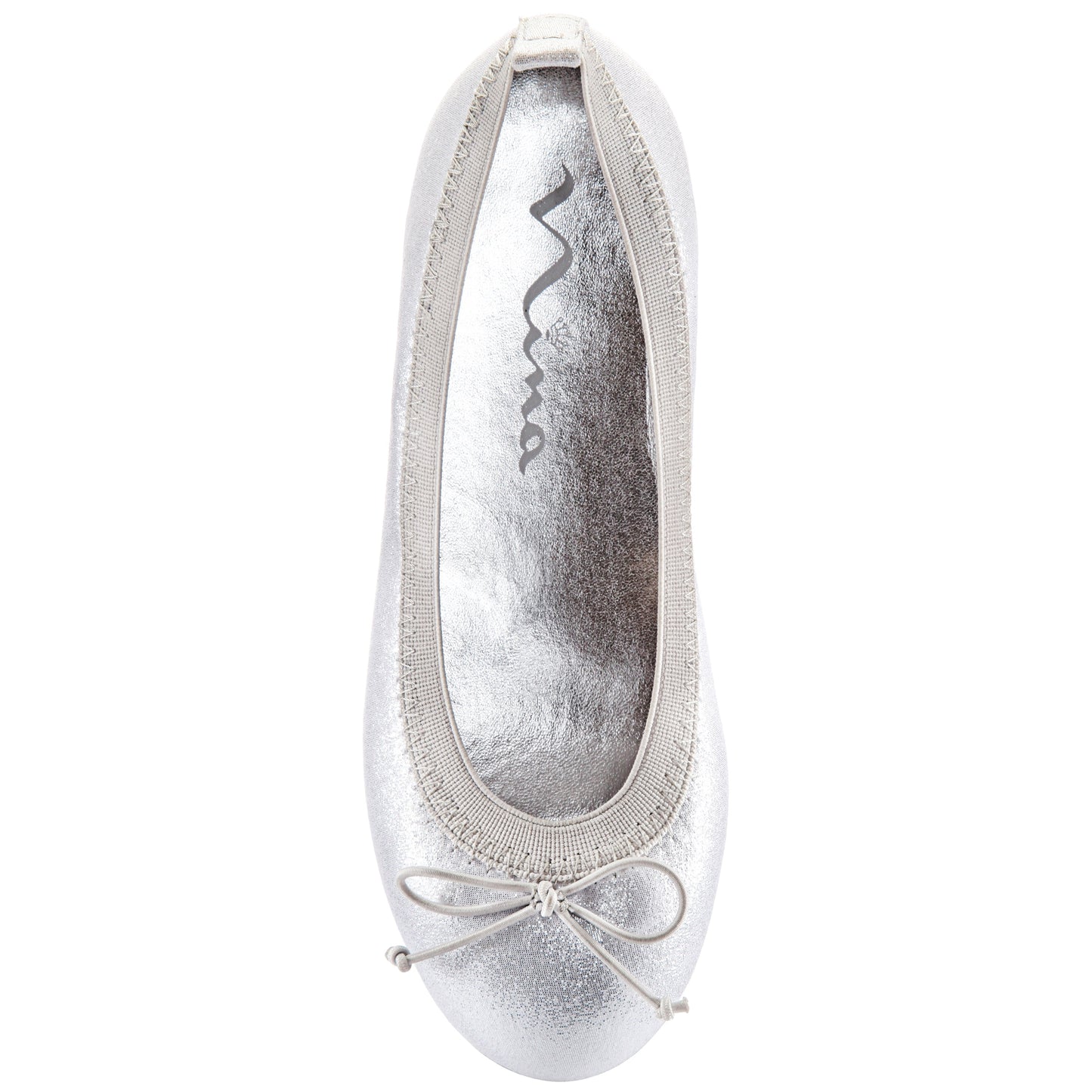 Girls Esther Silver Shimmer Ballet Flats | Nina Shoes