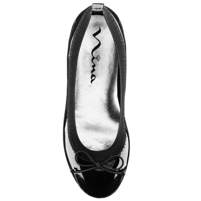 Girls Esther Balck Patent Ballet Flats | Nina Shoes