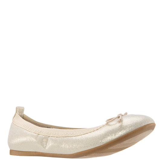 Girls Esther Platino Shimmer Ballet Flats | Nina Shoes