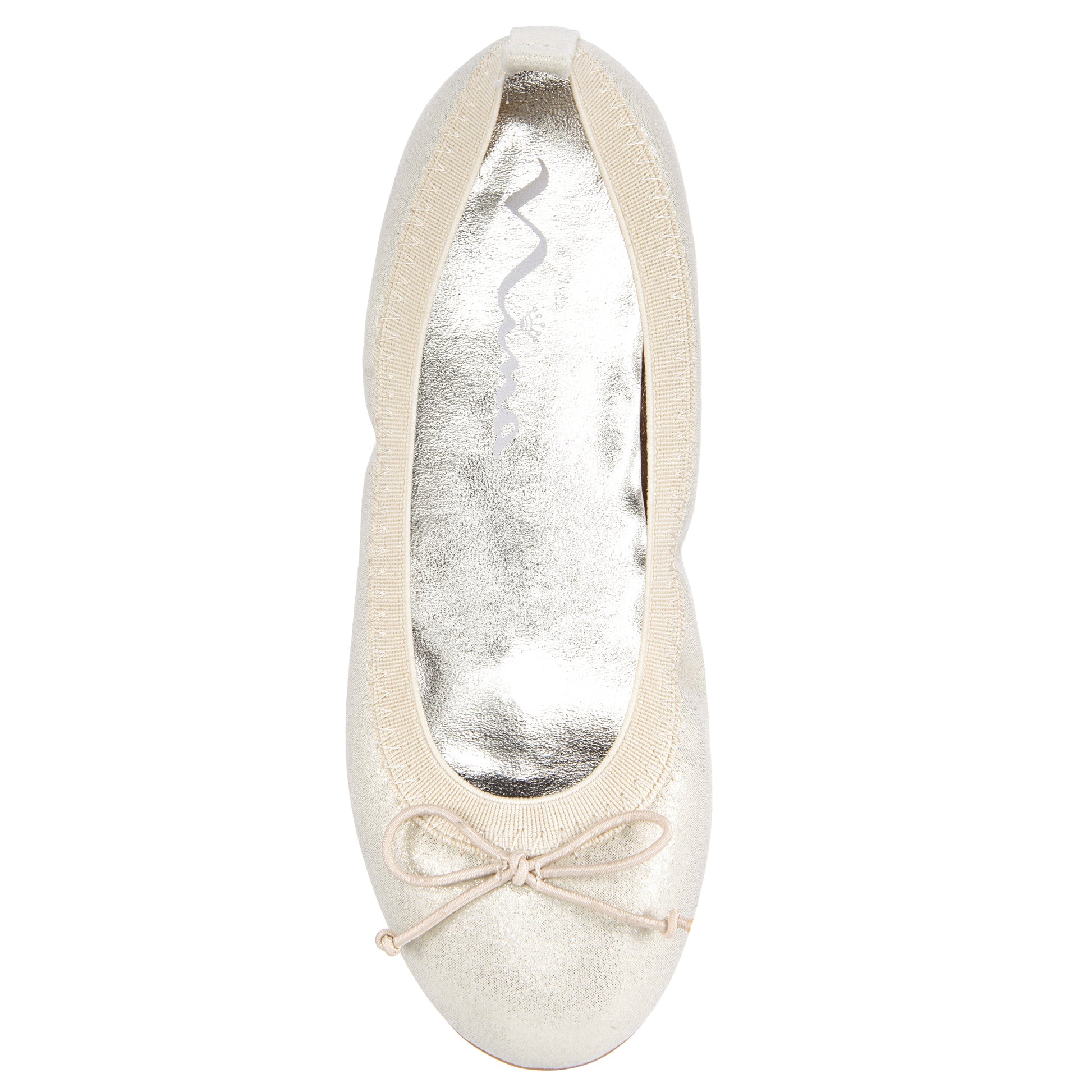Girls Esther Platino Shimmer Ballet Flats | Nina Shoes