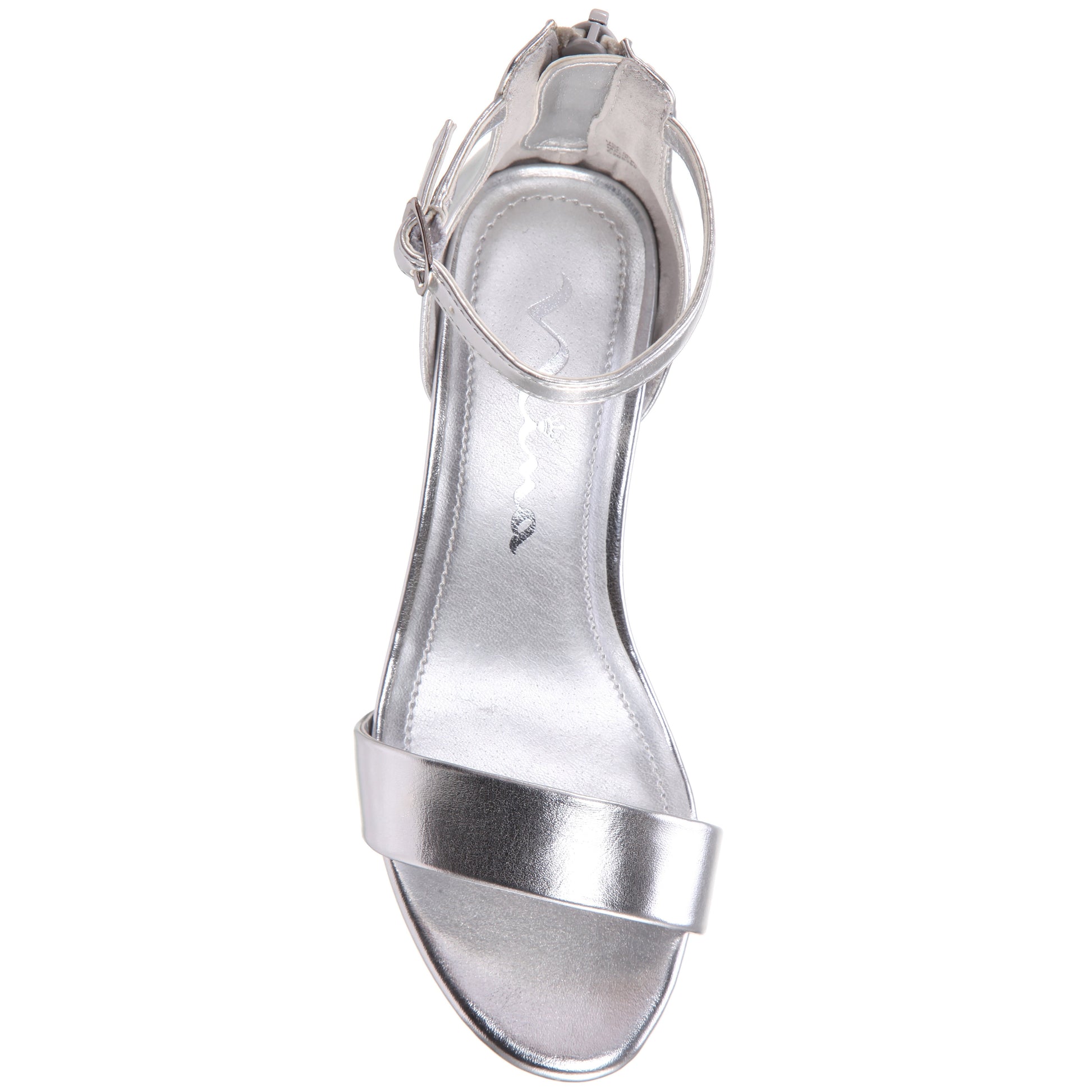 Girls Hidi Silver Metallic Ankle Strap Dress Sandals | Nina Shoes