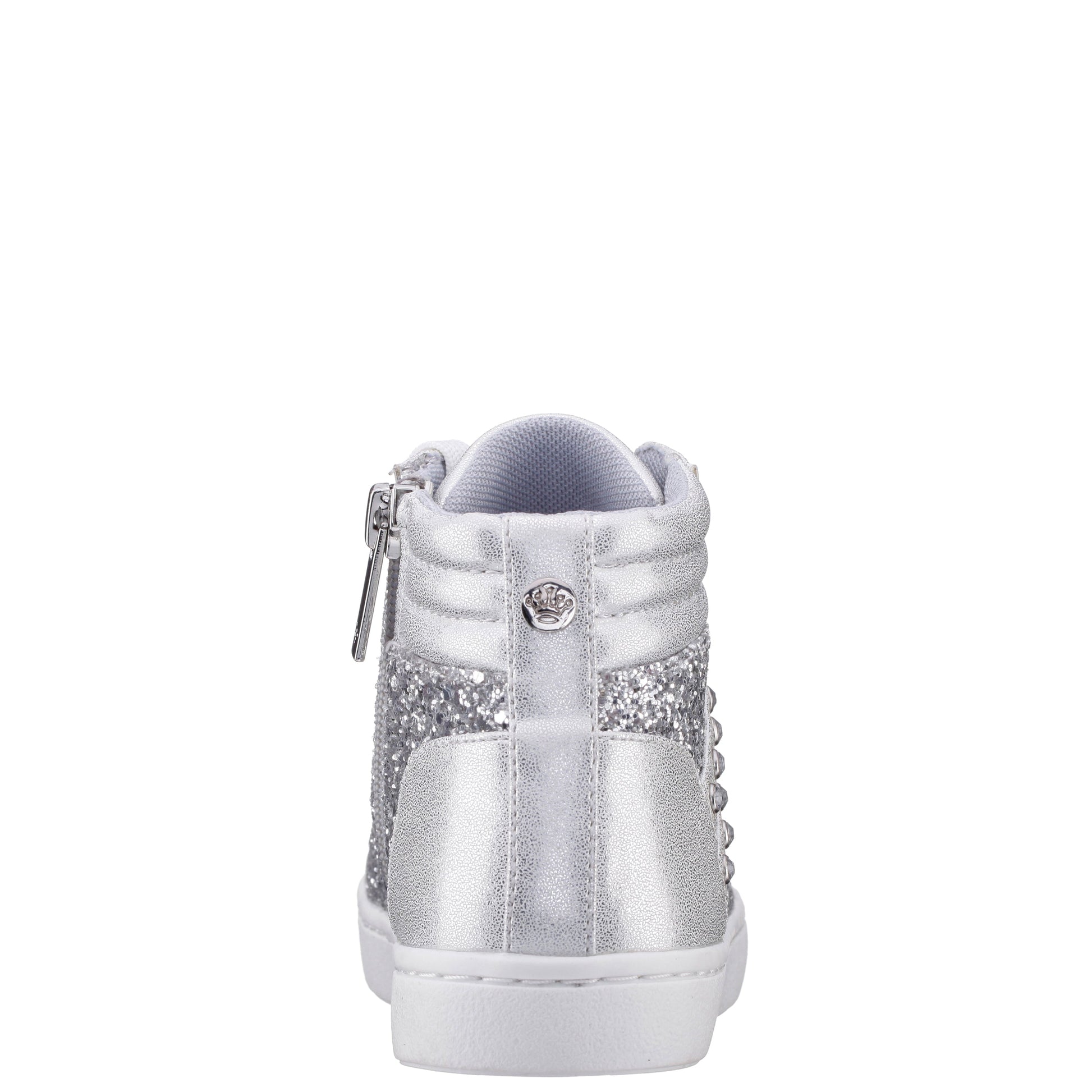 Girls Michaela Silver Glitter High Top Sneakers | Nina Shoes
