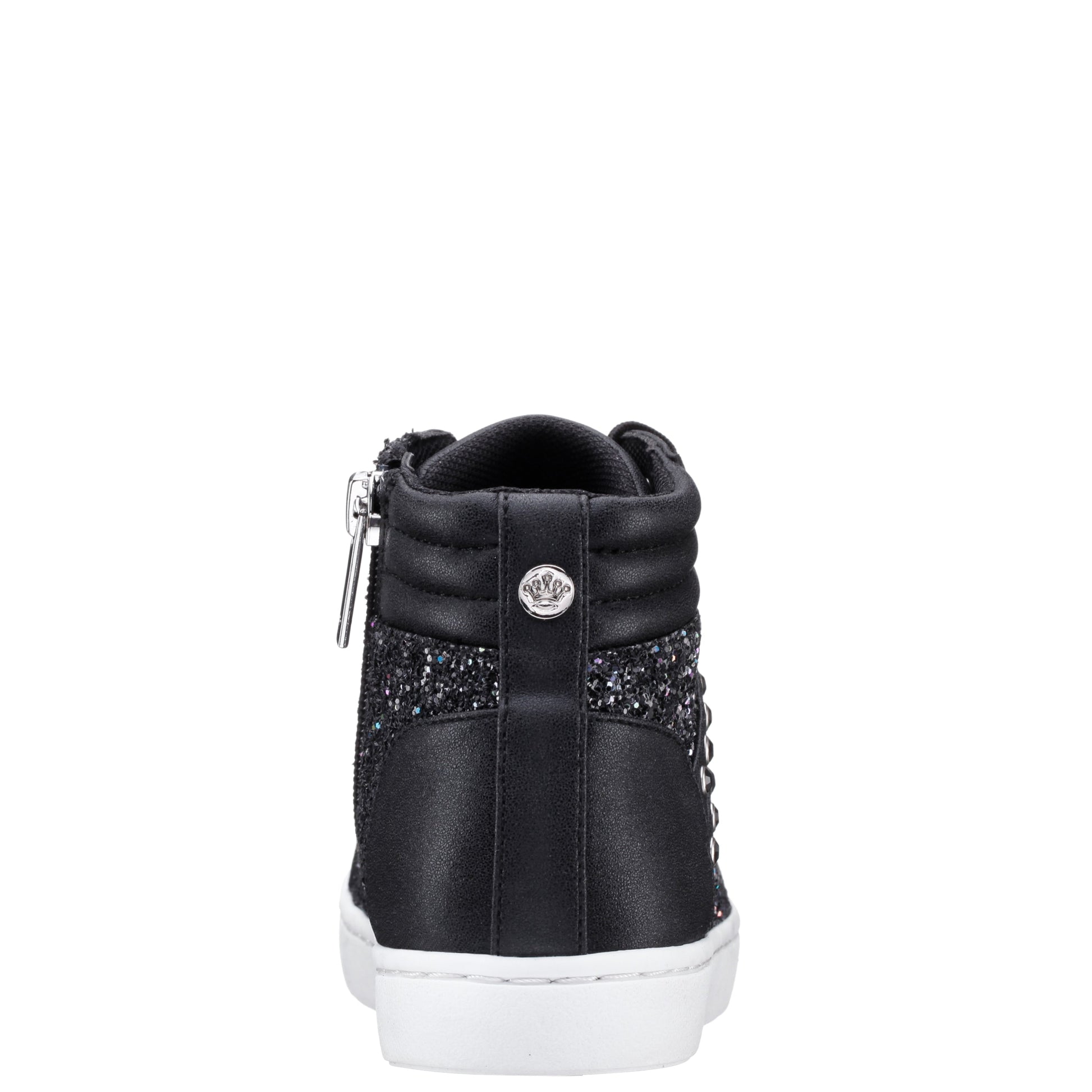 Girls Michaela Black Glitter High Top Sneakers | Nina Shoes