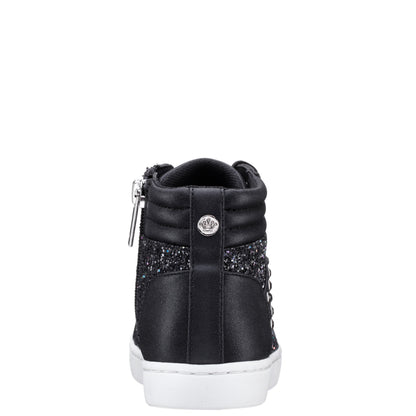 Girls Michaela Black Glitter High Top Sneakers | Nina Shoes