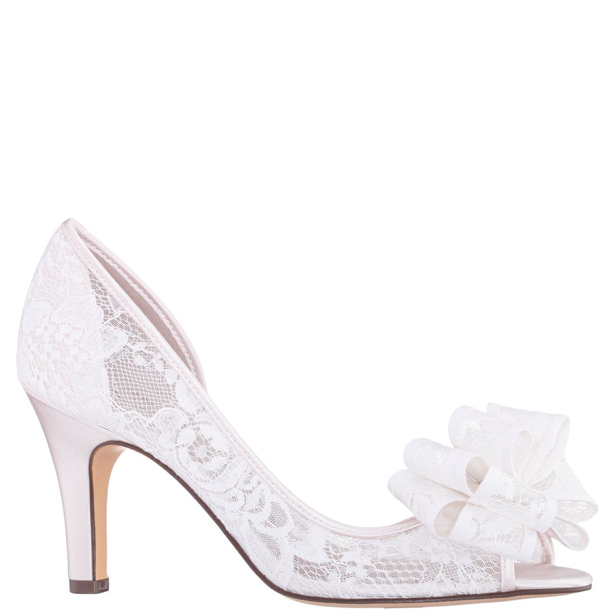 Floyda White Mid-Heel Pumps | Nina Shoes