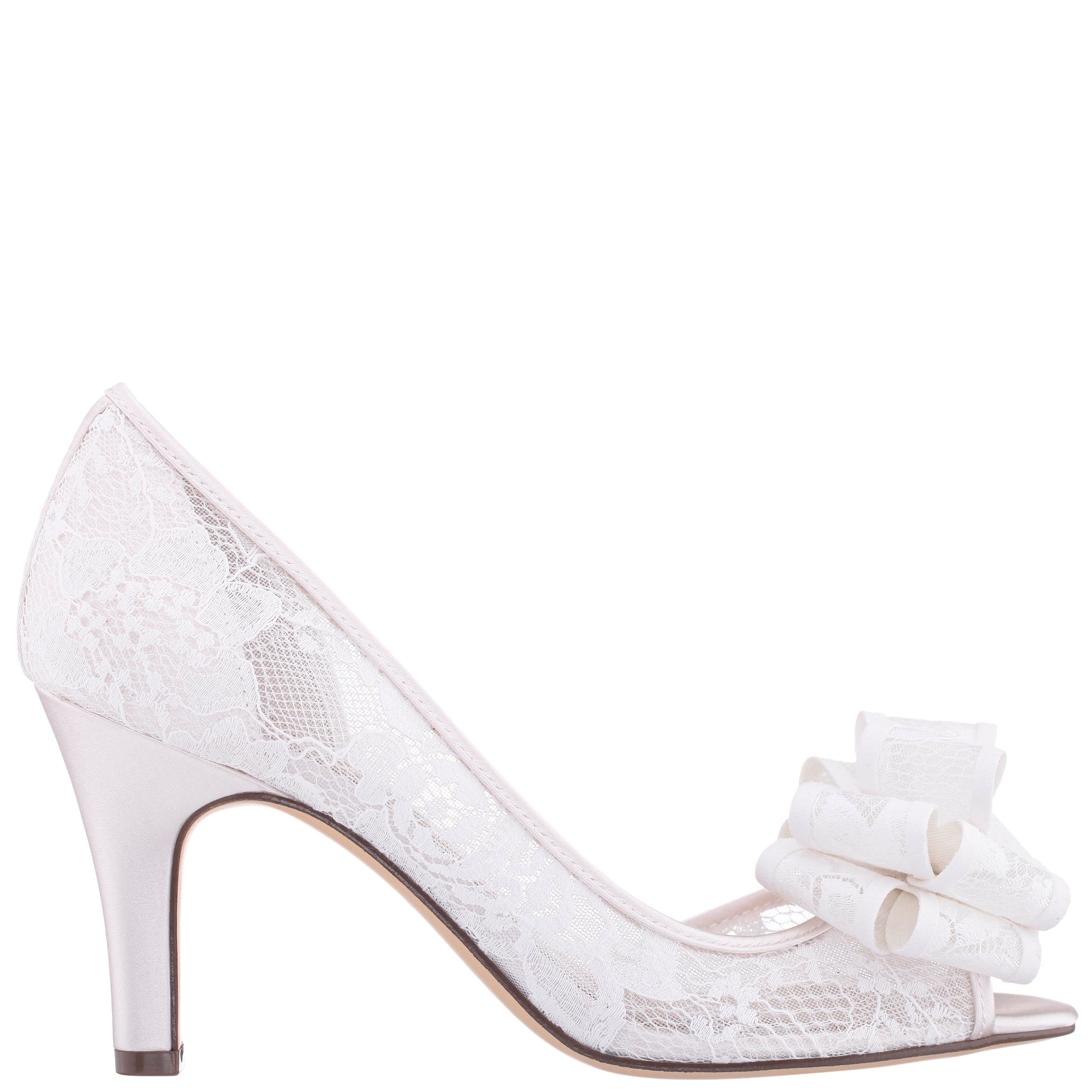 Floyda White Mid-Heel Pumps | Nina Shoes