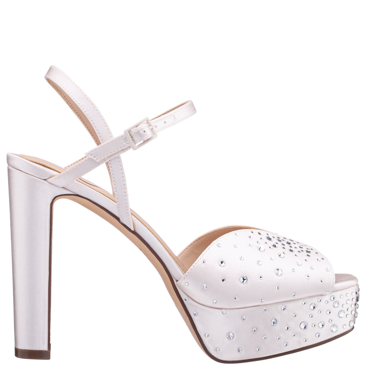 Addison White Sandal Stiletto-Heel Platform | Nina Shoes