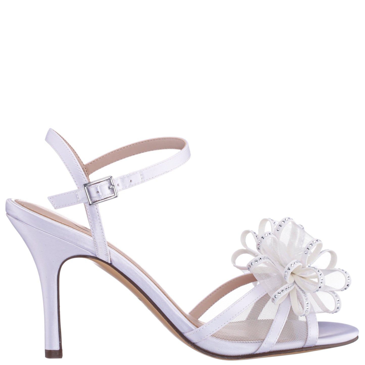 Vayda White Ankle Strap High-Heel Sandals | Nina Shoes