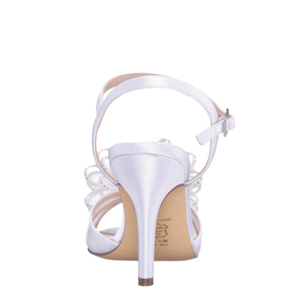 Vayda White Ankle Strap High-Heel Sandals | Nina Shoes