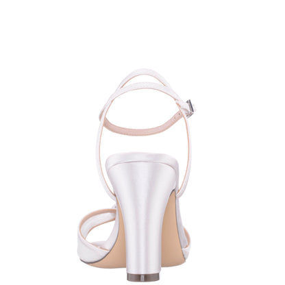 Allyce White Block-Heel Sandals | Nina Shoes
