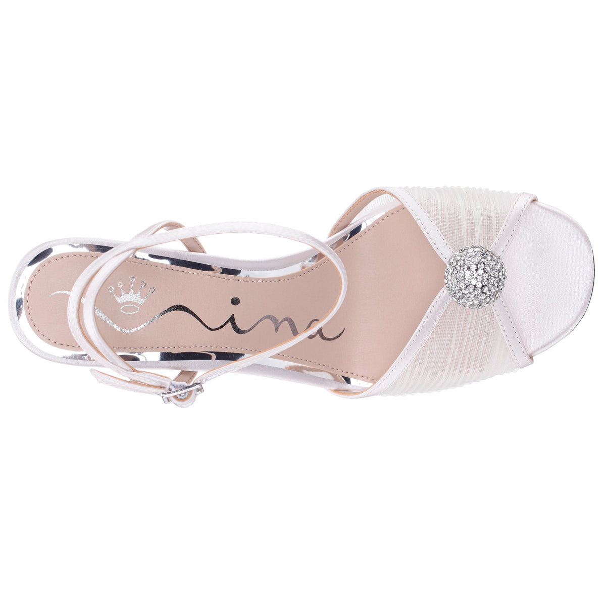 Allyce White Block-Heel Sandals | Nina Shoes