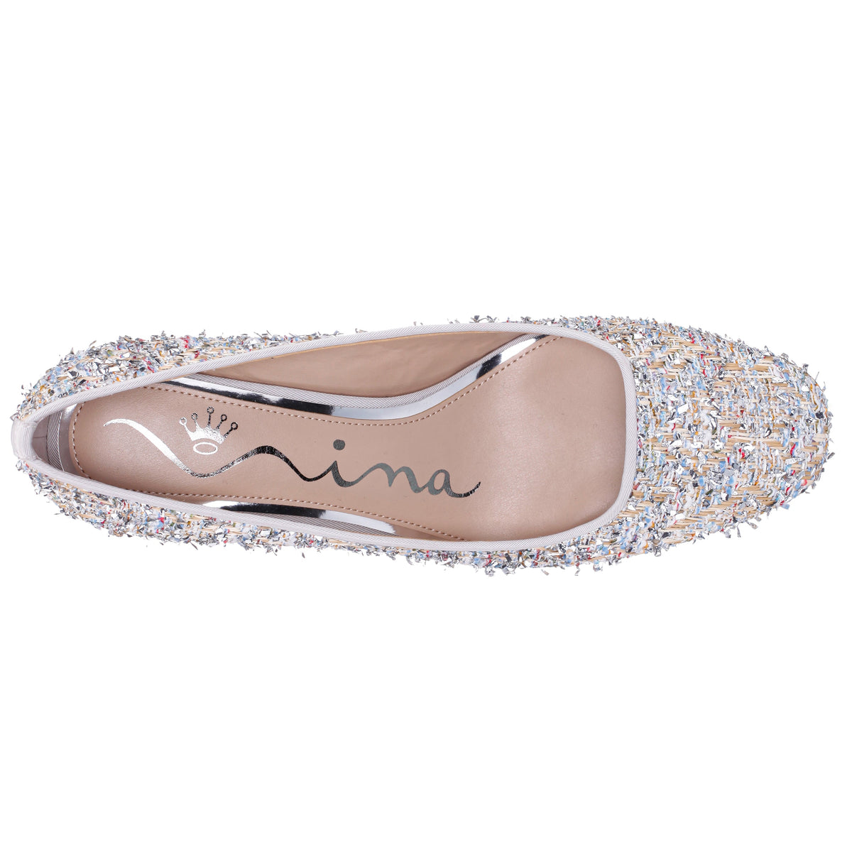 Giovana Silver Block-Heel Pump | Nina Shoes