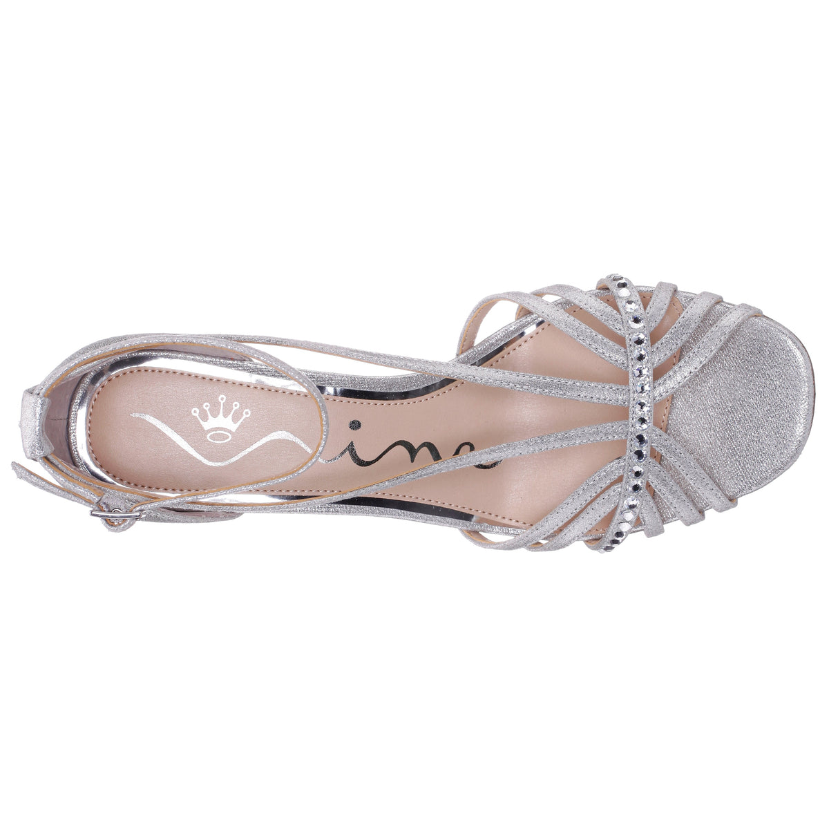 Bellva Silver Metallic Mid-Heel Sandal | Nina Shoes