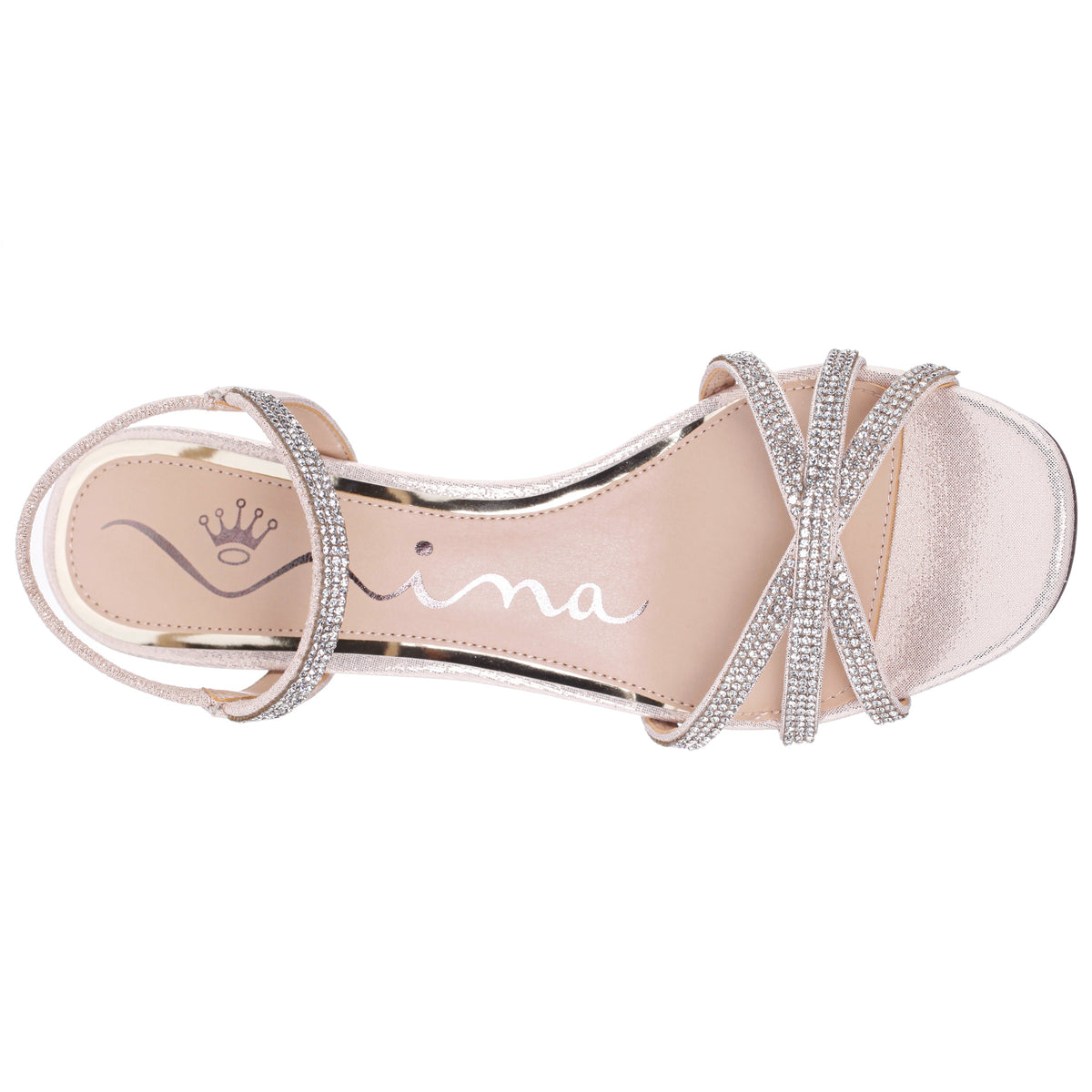 Benarda Gold Sandal Mid-Heel | Nina Shoes